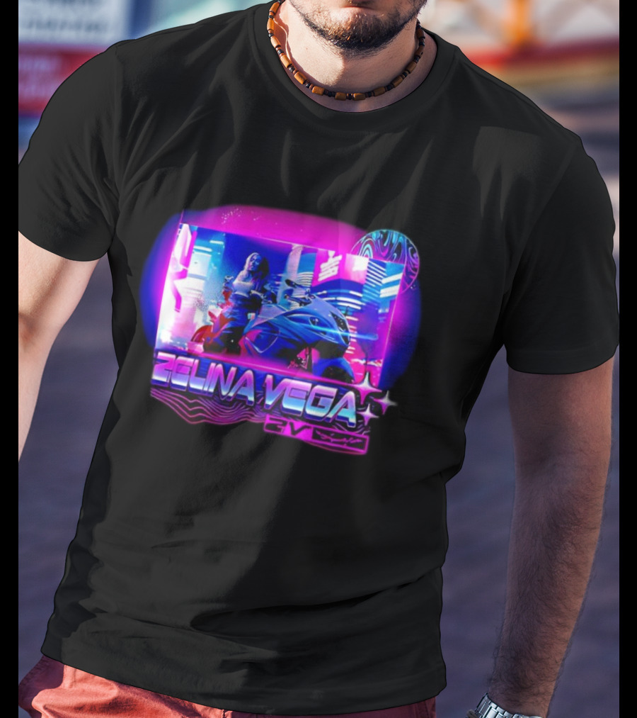Zelina Vega Motorcycle Neon Cyberpunk WWE Champion T-Shirt