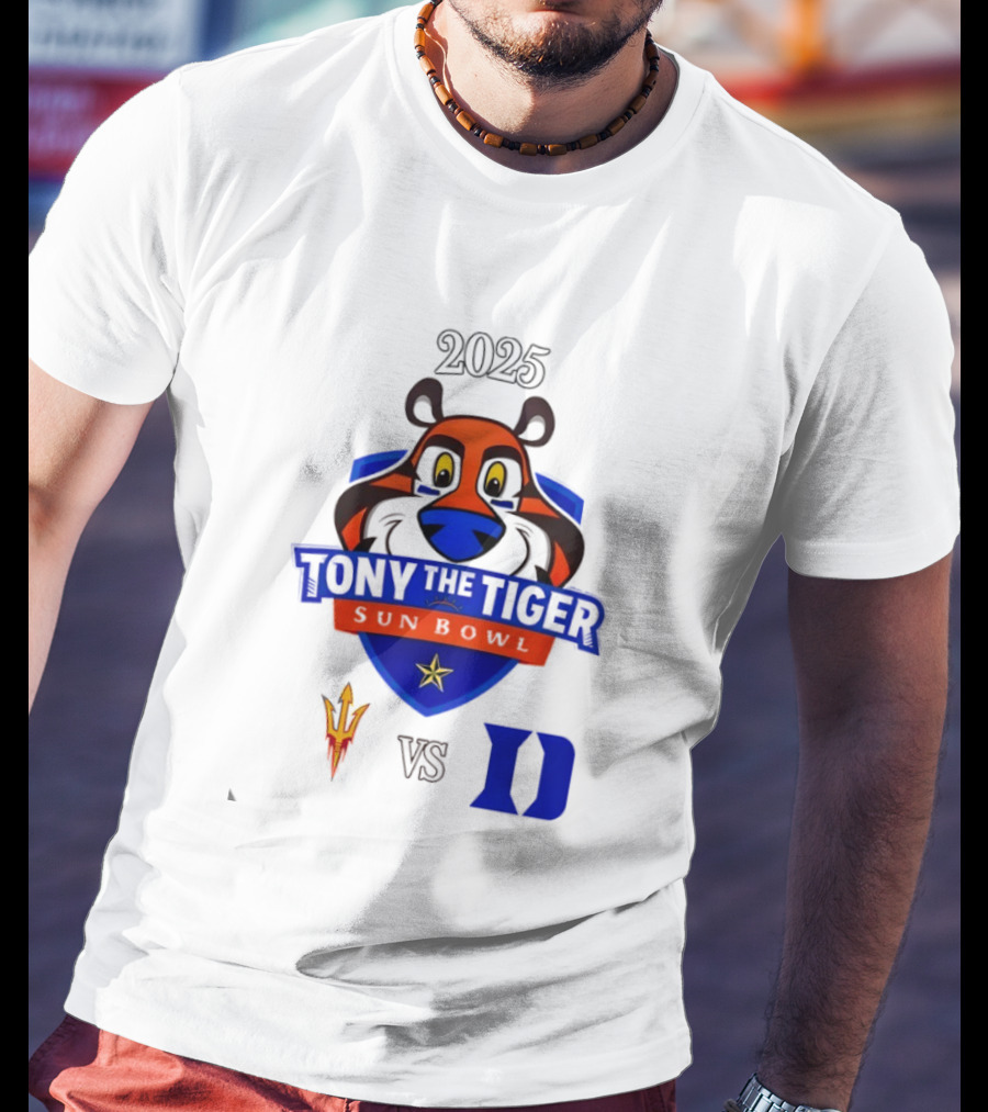 Arizona State Sun Devils Vs Duke Blue Devils 2025 Tony The Tiger Sun Bowl College Football Game T-Shirt