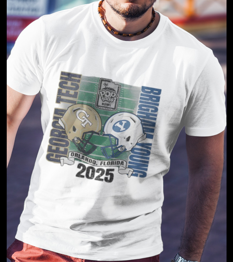 Georgia Tech Vs Brigham Young 2025 Pop Tarts Bowl Orlando Football Helmets T-Shirt