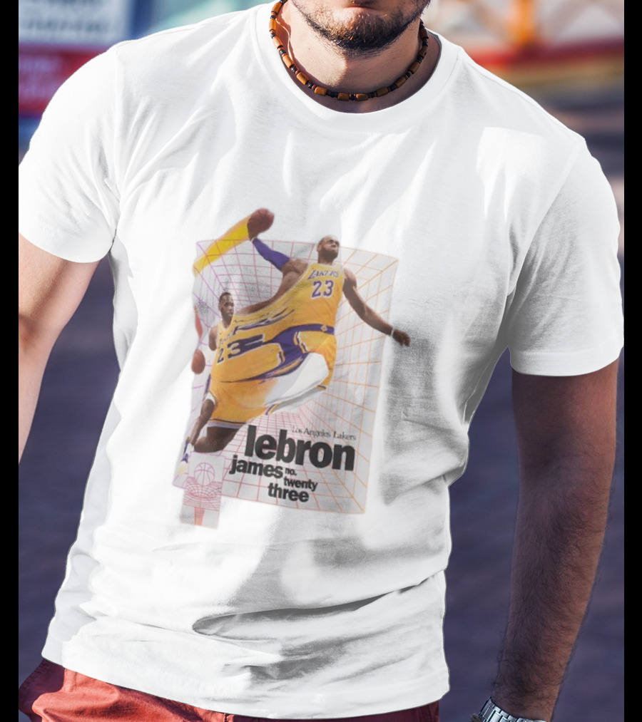 Los Angeles Lakers LeBron James Number 23 Time Warp Basketball T-Shirt