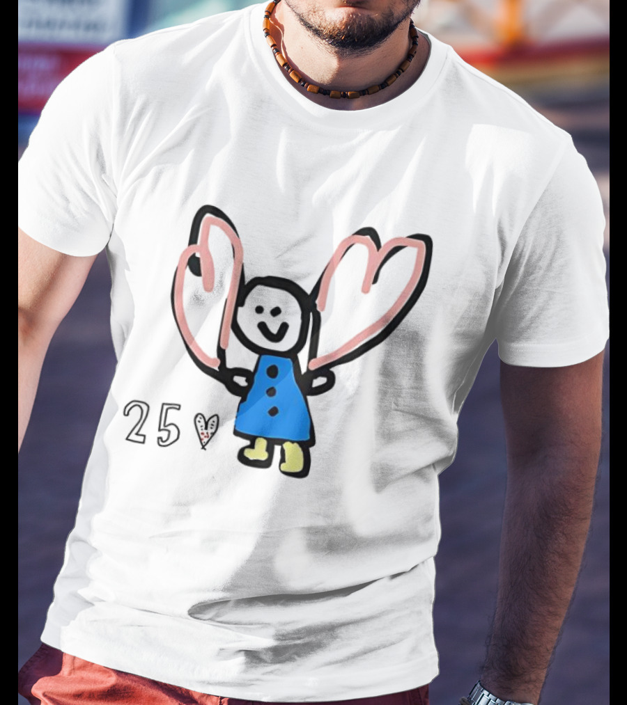 Special Cartoon X Mas Heart Butterfly Wings Blue Dress T-Shirt