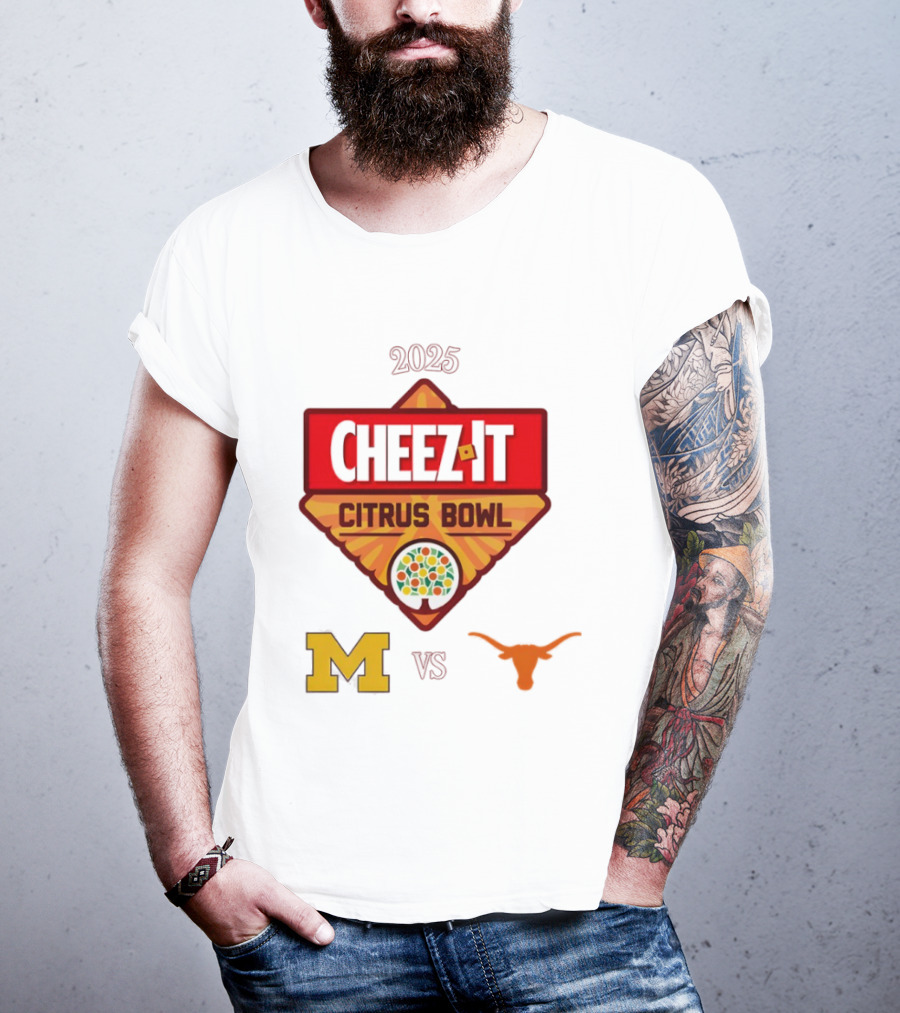 2025 Cheez It Citrus Bowl Texas Longhorns Vs Michigan Wolverines T-Shirt