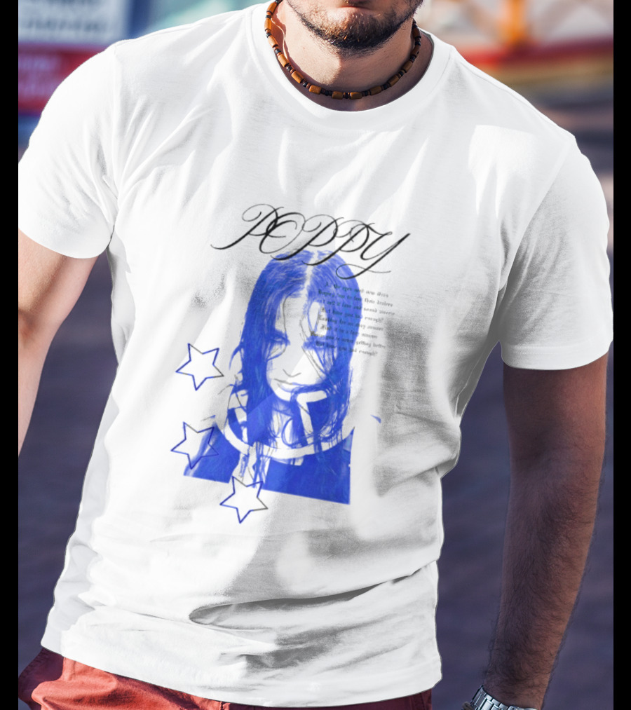 Poppy Blue Face With Stars T-Shirt