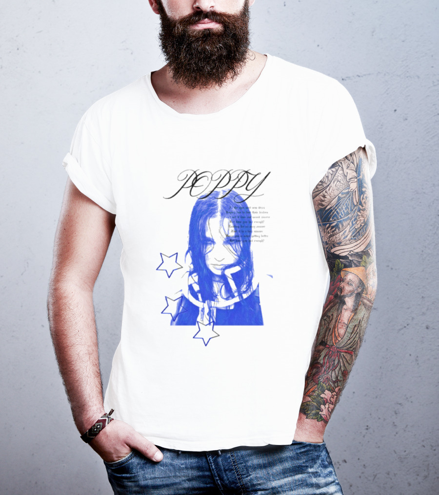 Poppy Blue Face With Stars T-Shirt