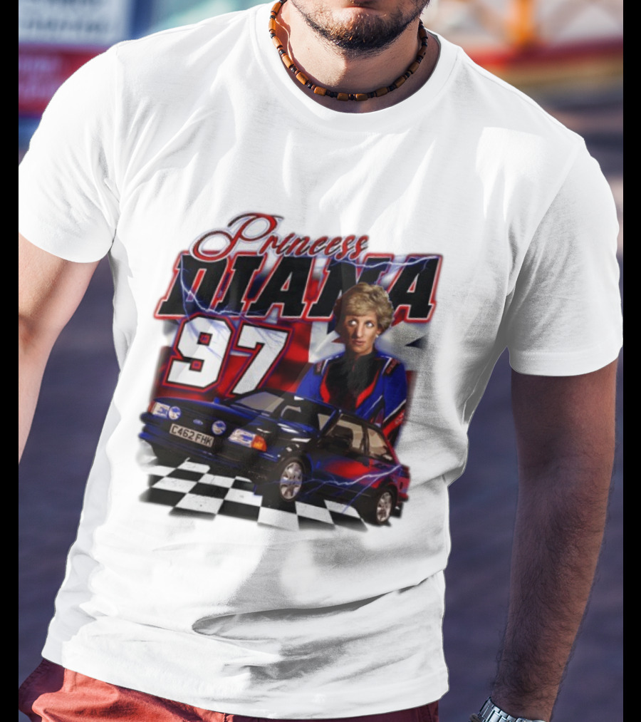 Princess Diana 97 Racer Car Union Jack T-Shirt