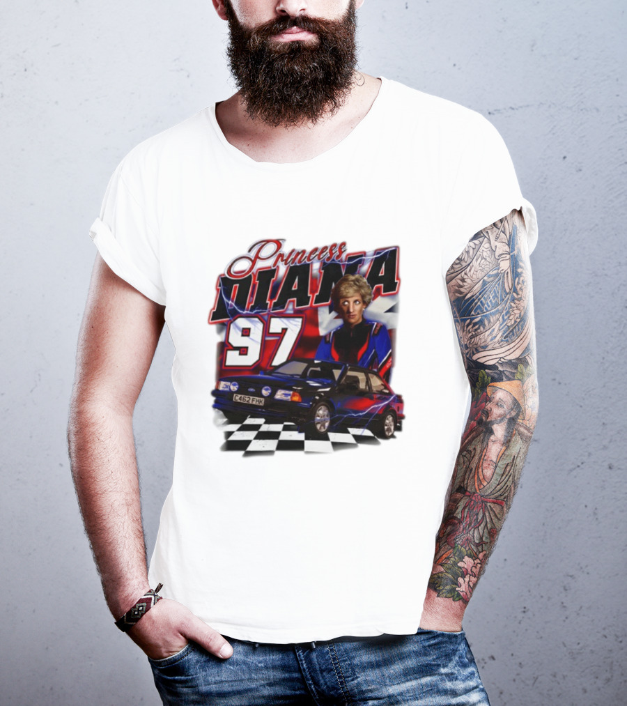 Princess Diana 97 Racer Car Union Jack T-Shirt