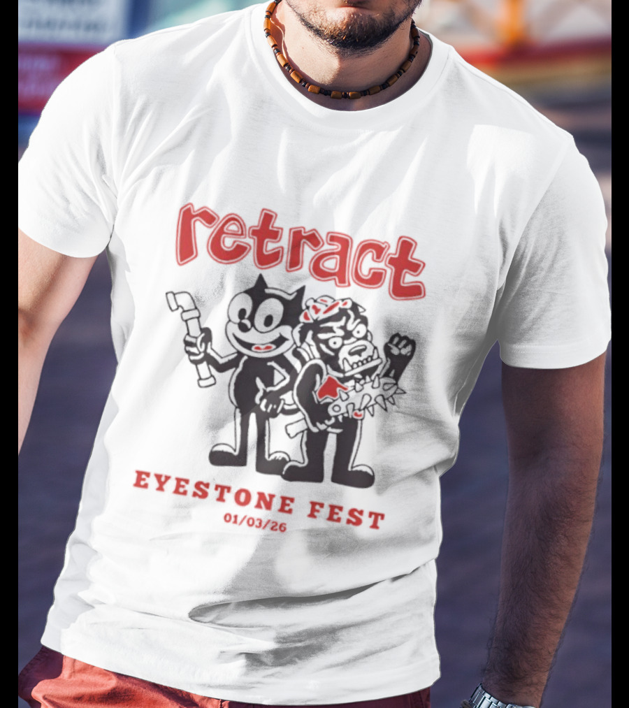 Retract Eyestone Fest 01 03 2025 Cartoon Characters With Wrench And Brush T-Shirt