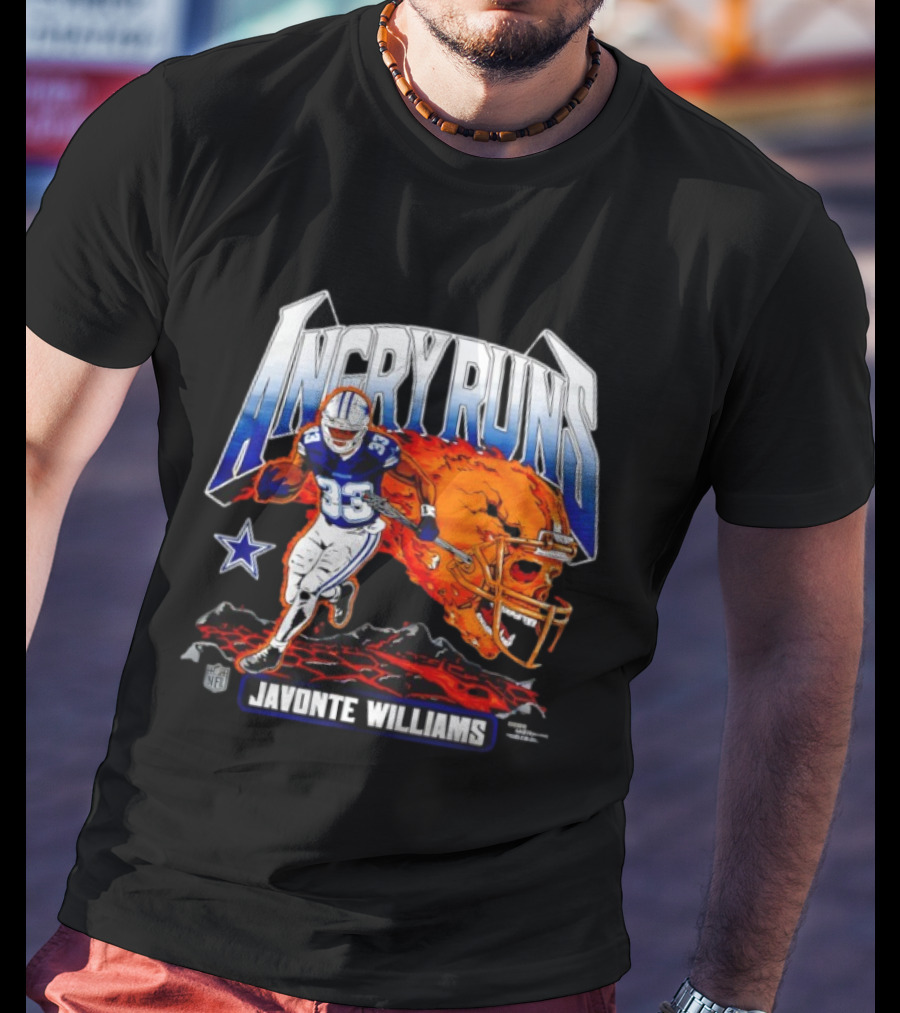 Angry Runs Dallas Cowboys Javonte Williams NFL 2025 T-Shirt