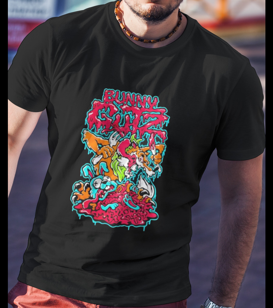 Bunny Gutz Killer Acid Cartoon Dripping Vivid T-Shirt