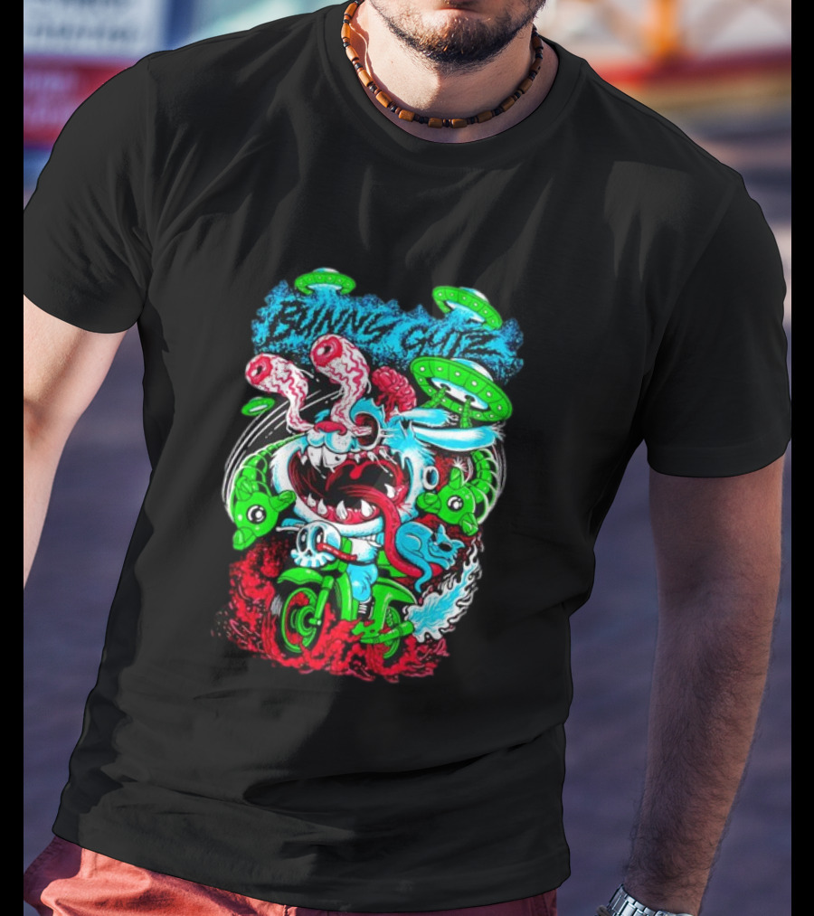 Bunny Gutz Ride Or Die Alien Motocross Adventure T-Shirt