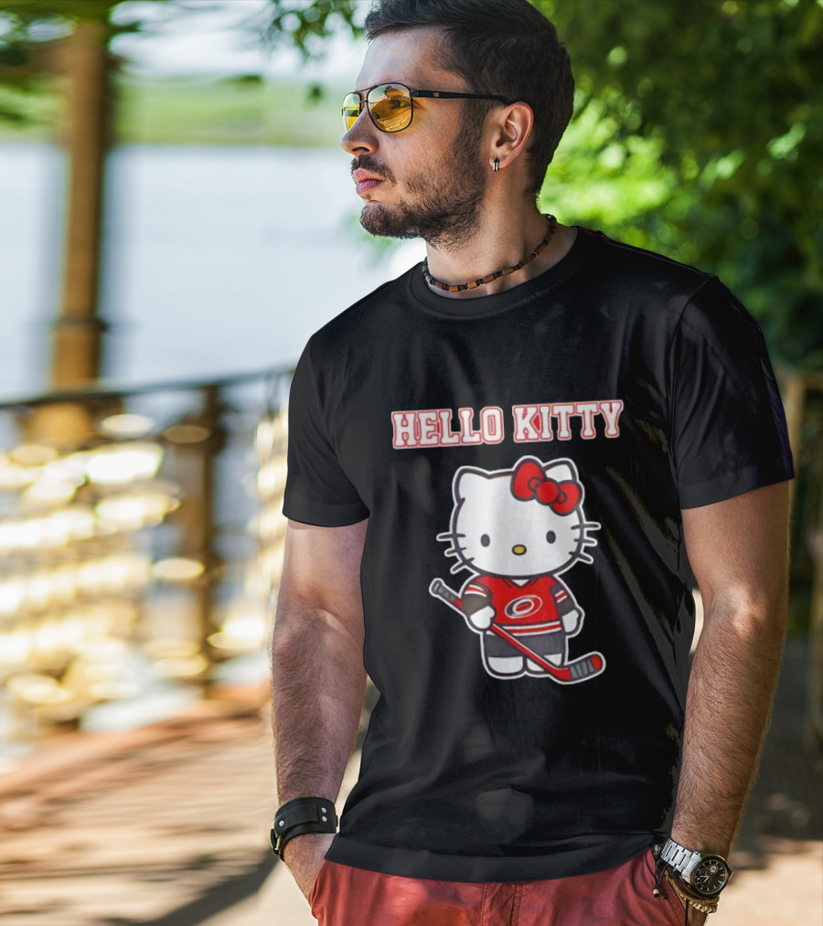 Carolina Hurricanes Hello Kitty Night Cute Hockey T-Shirt