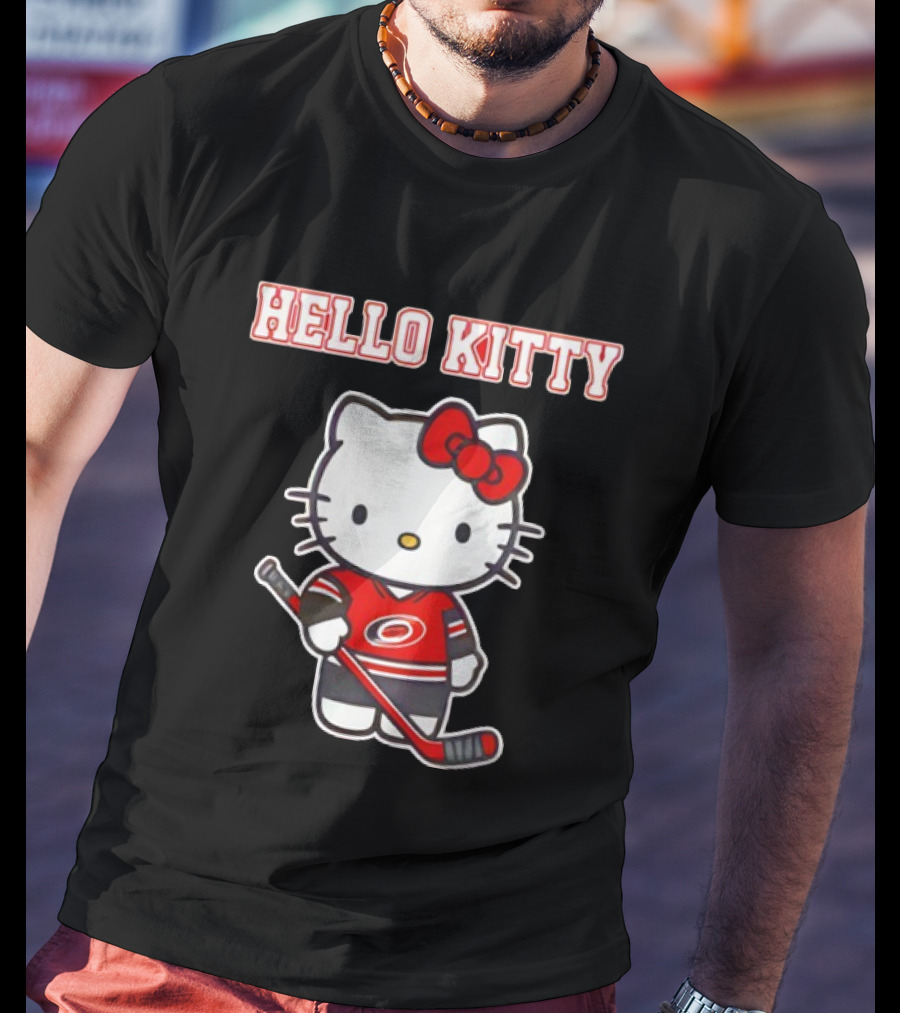 Carolina Hurricanes Hello Kitty Night Cute Hockey T-Shirt