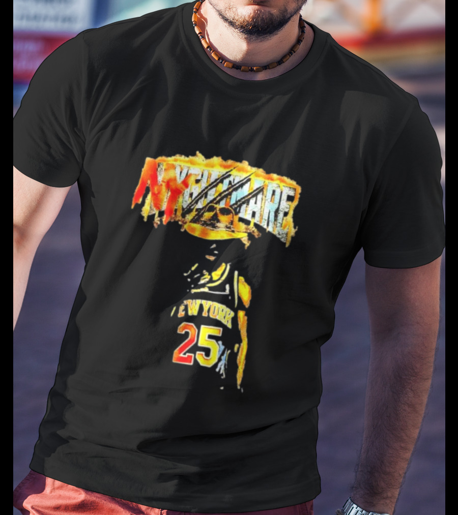 Jalen Brunson New York 25 Ny Nightmare Freddy Krueger T-Shirt