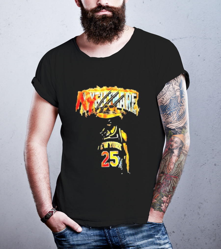 Jalen Brunson New York 25 Ny Nightmare Freddy Krueger T-Shirt