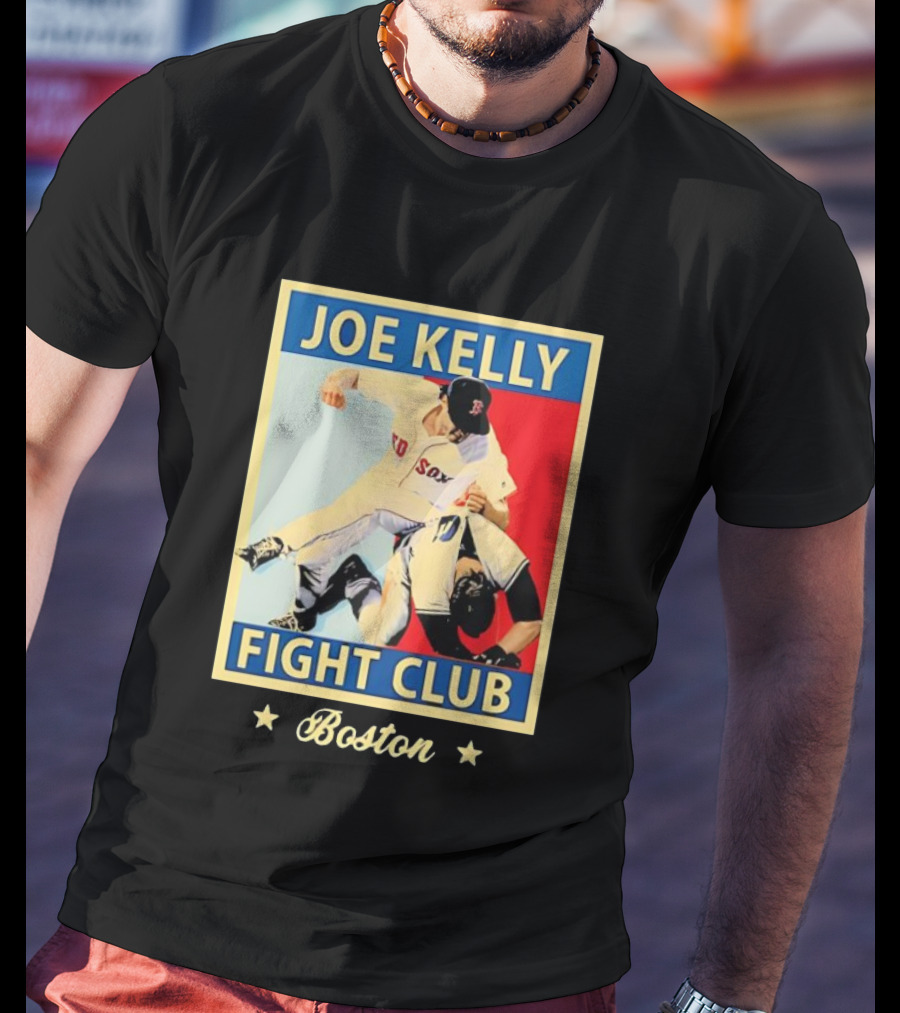 Joe Kelly Fight Club Boston Red Sox Baseball Action T-Shirt
