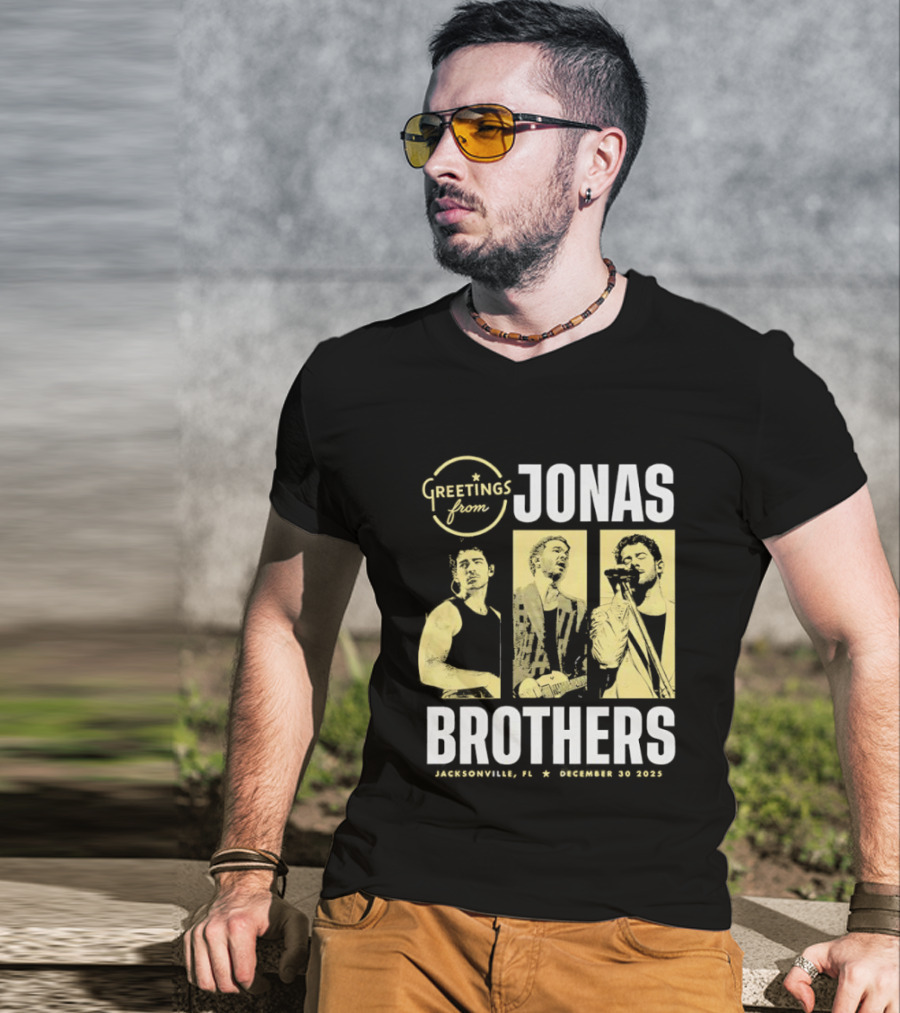 Greetings From Jonas Brothers Jacksonville FL December 30 2025 T-Shirt