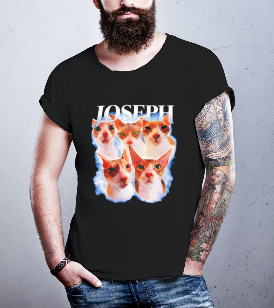 JOSEPH Five Cat Faces Blue Aura T-Shirt