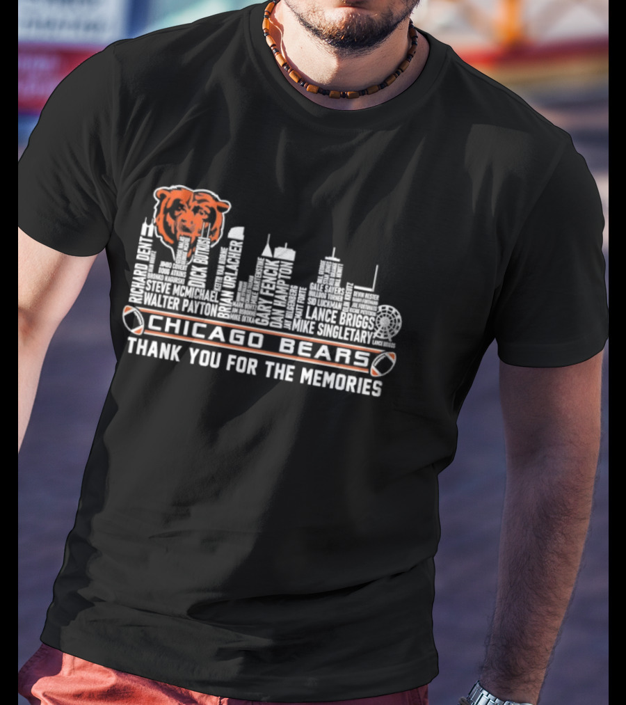 Chicago Bears Thank You For The Memories Skyline Bear T-Shirt