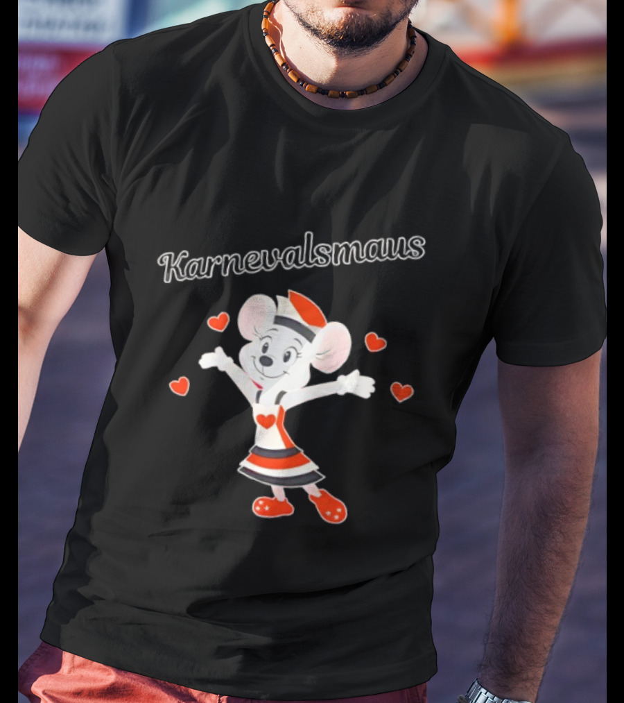 Karnevalsmaus Festive Mouse With Hearts T-Shirt
