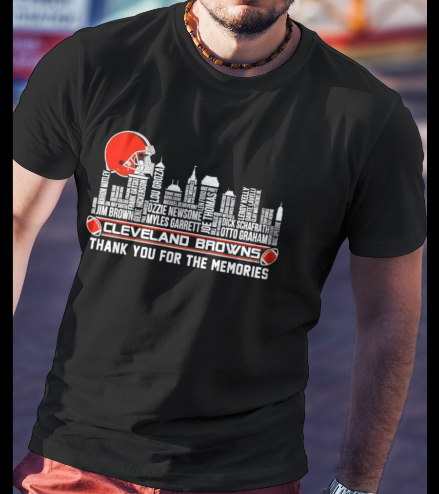 Cleveland Browns Thank You For The Memories City Skyline Helmet Football T-Shirt