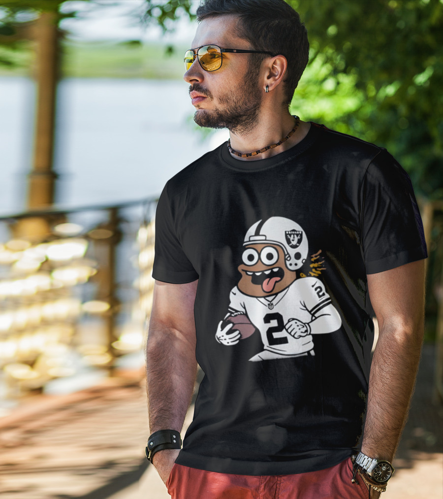 Las Vegas Raiders Ashton Jeanty Cartoon Number 2 Football Player T-Shirt