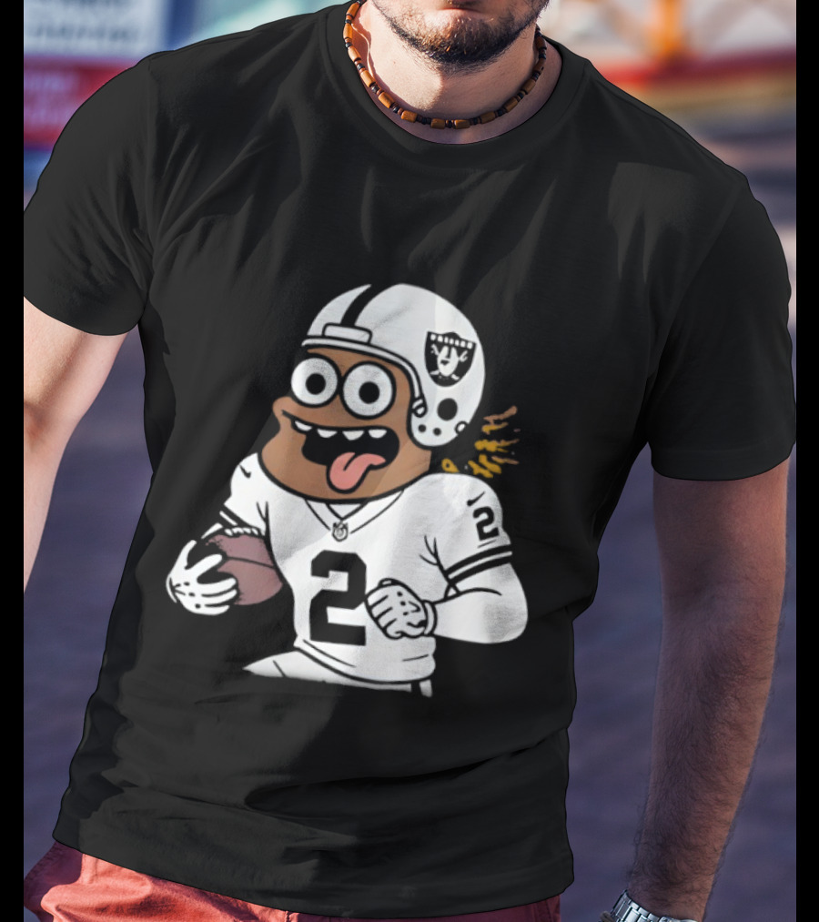 Las Vegas Raiders Ashton Jeanty Cartoon Number 2 Football Player T-Shirt