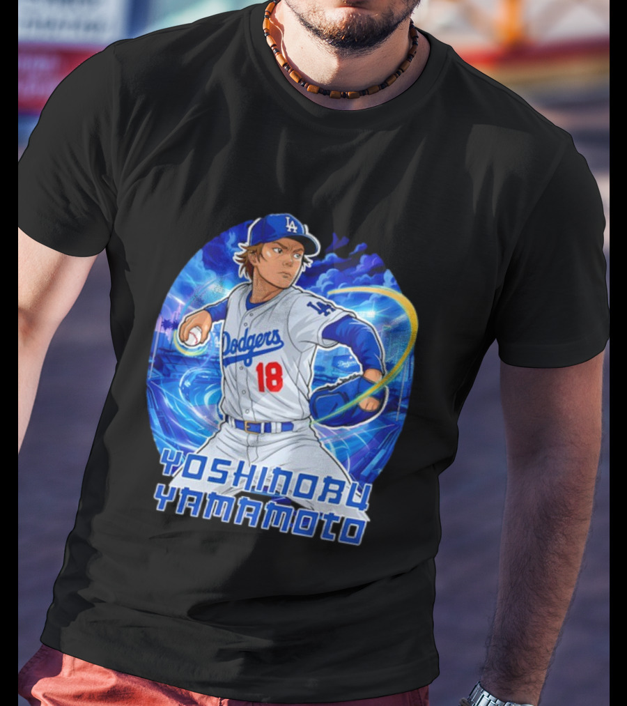 Los Angeles Dodgers Yoshinobu Yamamoto Anime Pitcher T-Shirt