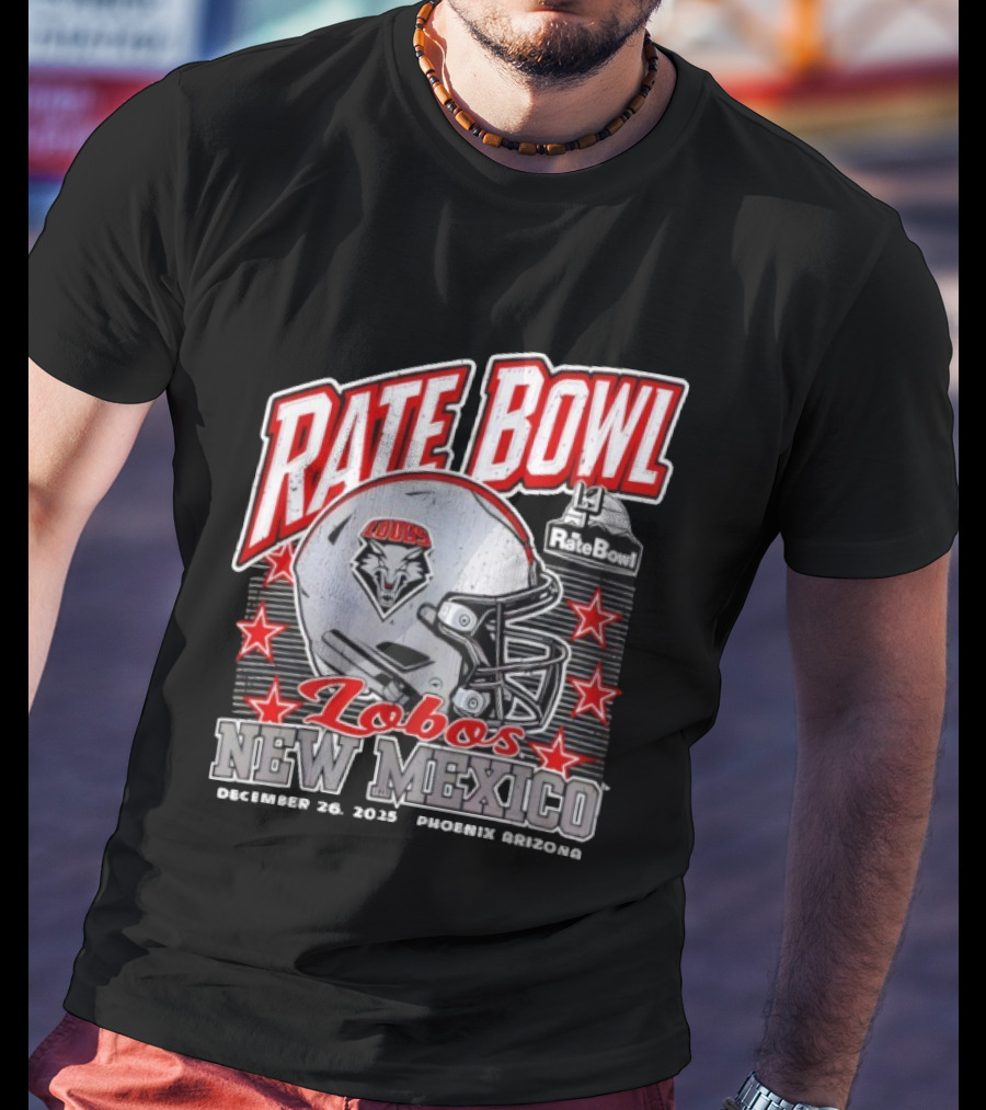 Rate Bowl 2025 New Mexico Lobos Vintage Helmet December 26 Phoenix Arizona T-Shirt