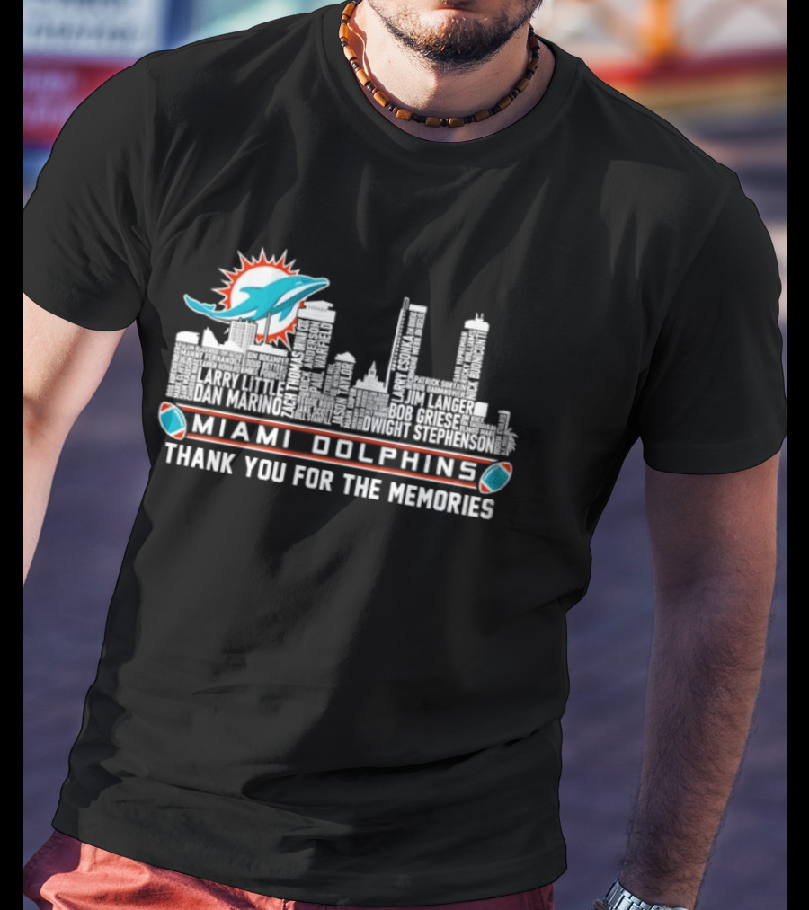 Miami Dolphins Skyline Thank You For The Memories T-Shirt
