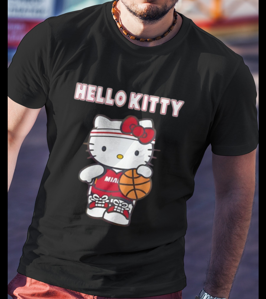 Hello Kitty Miami Basketball Crossover Cute Collaboration T-Shirt