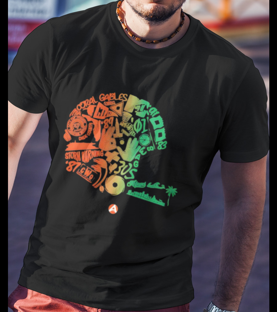 Miami Mash Up Storm Warnings Beach Chill Rainbow Tropical Vibes T-Shirt