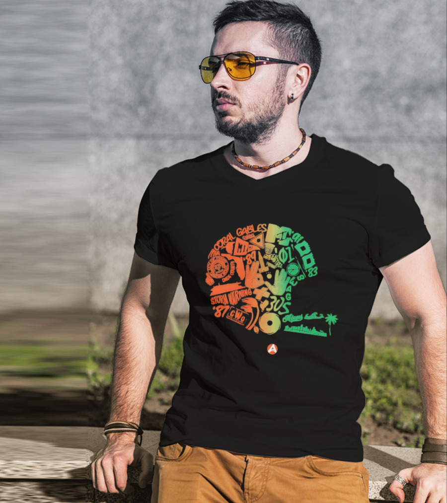 Miami Mash Up Storm Warnings Beach Chill Rainbow Tropical Vibes T-Shirt