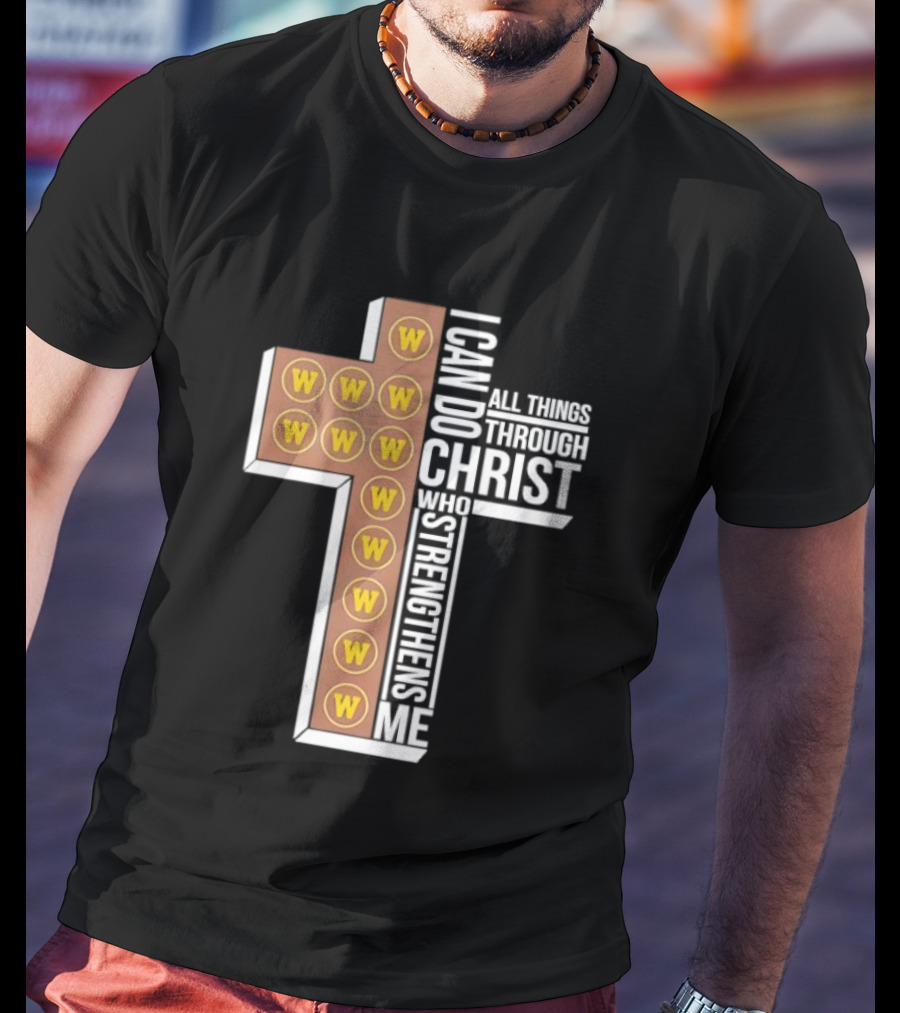 San Diego Padres W Logo Cross I Can Do All Things Through Christ Who Strengthens Me T-Shirt