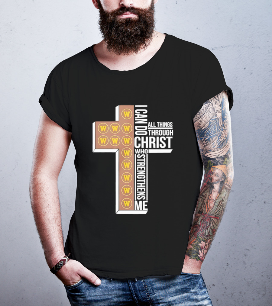 San Diego Padres W Logo Cross I Can Do All Things Through Christ Who Strengthens Me T-Shirt