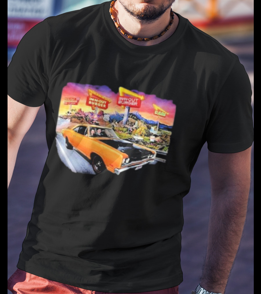 In N Out Burger Road Trip Classic Car Sunset Adventure 2026 T-Shirt
