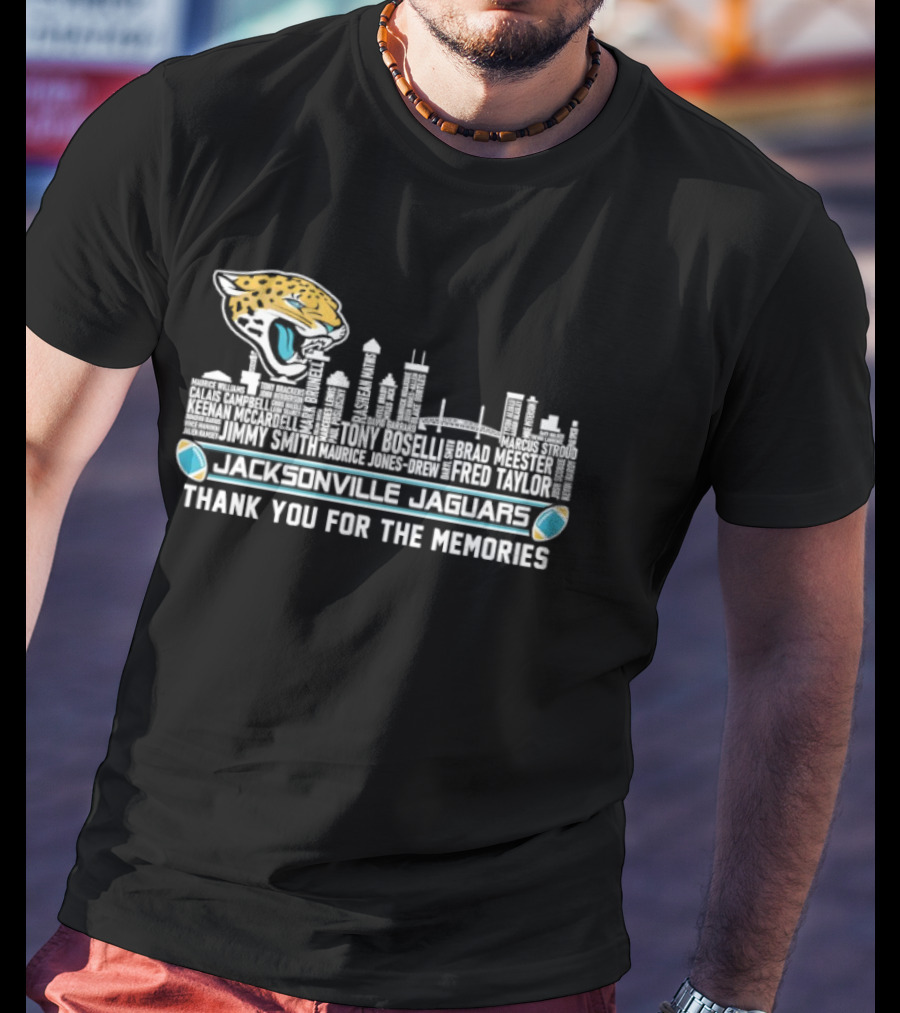 Jacksonville Jaguars City Skyline Thank You For The Memories T-Shirt