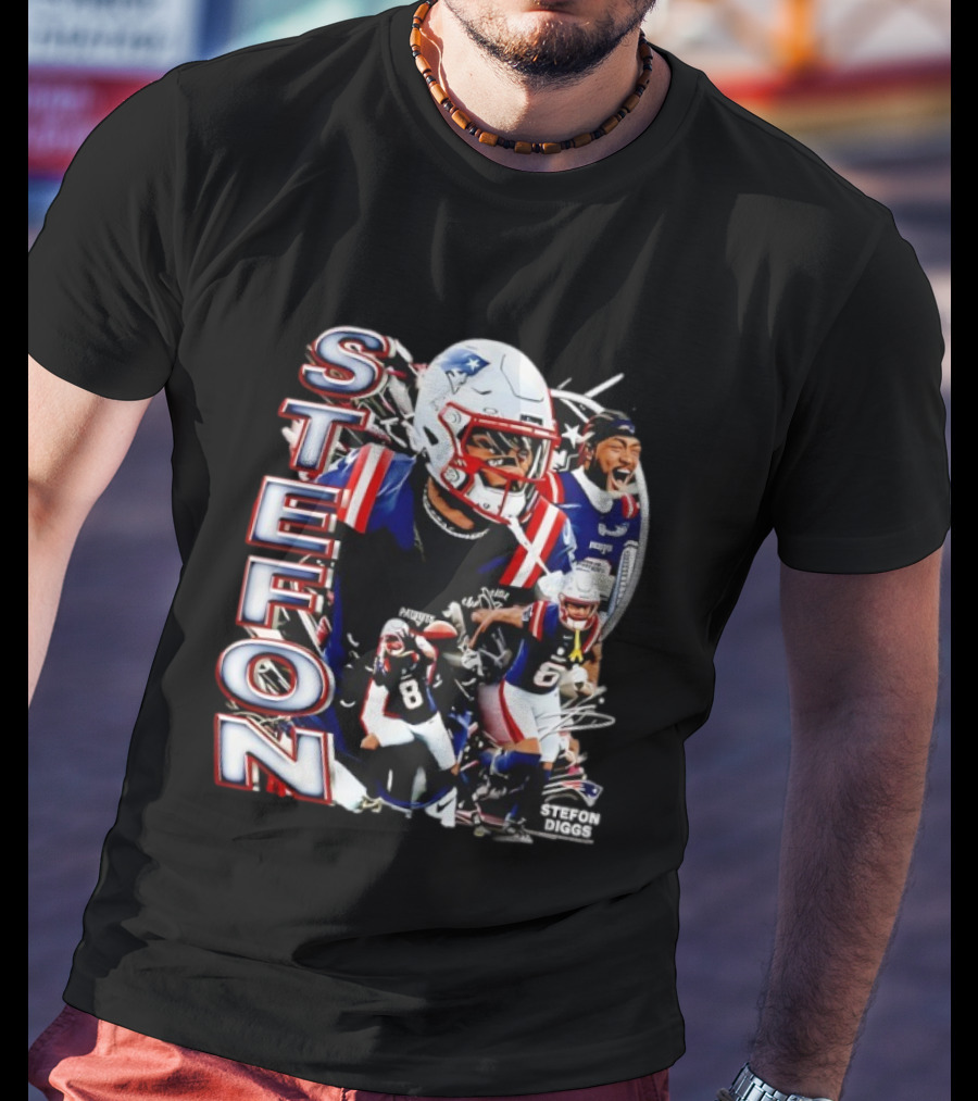 Stefon Diggs New England Style Patriots Fan Collection T-Shirt