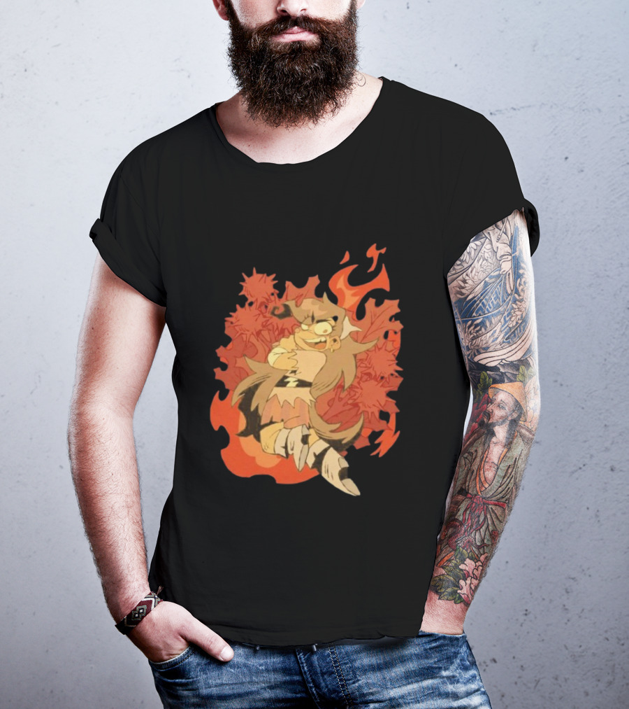 Zeddyzi Ramshackle Vinnie Vibes Flame Character Art Anime T-Shirt