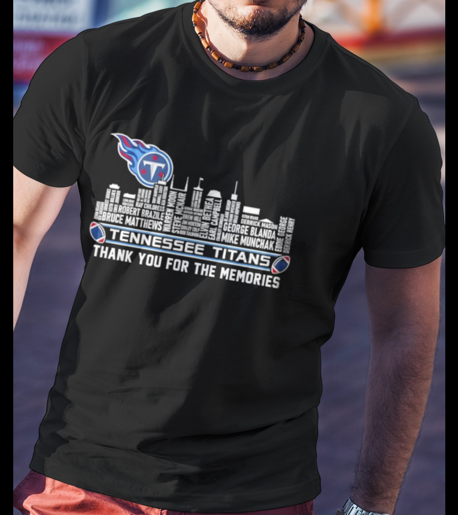 Tennessee Titans Thank You For The Memories City Skyline NFL Football Fan T-Shirt