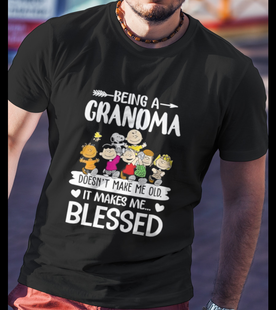 Peanuts Being A Grandma Makes Me Blessed Characters T-Shirt