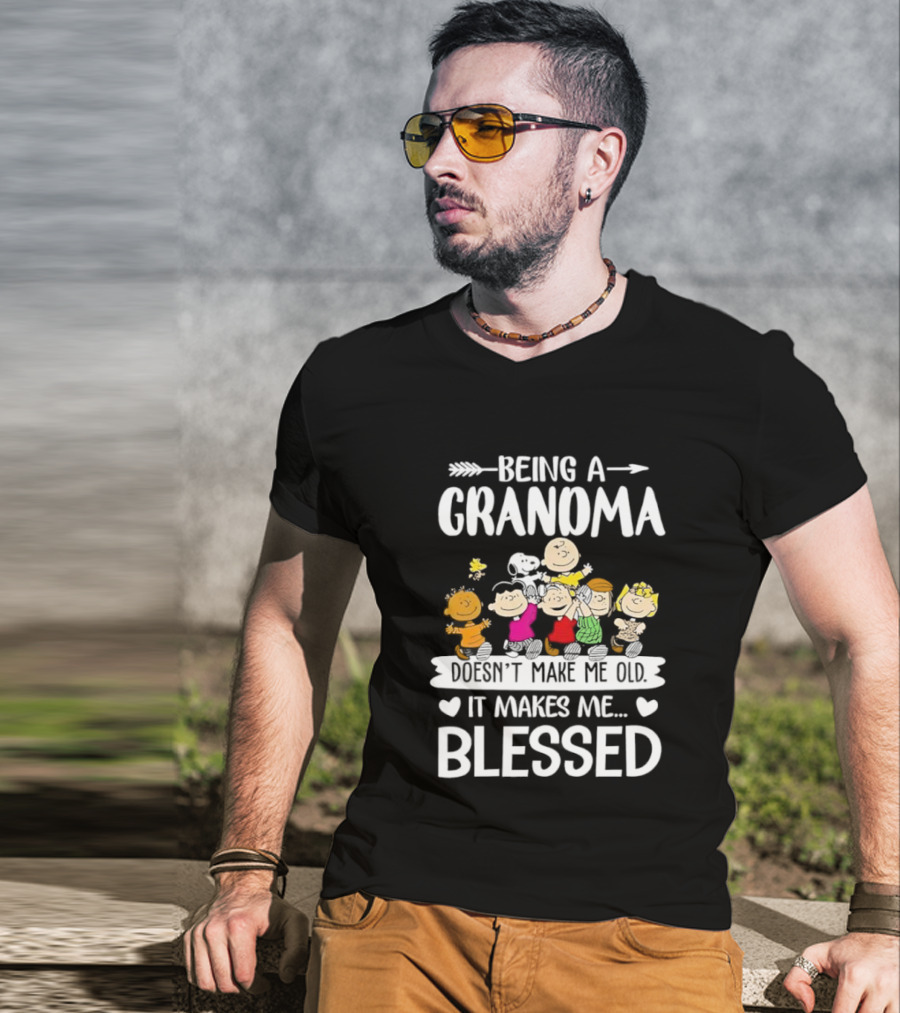 Peanuts Being A Grandma Makes Me Blessed Characters T-Shirt