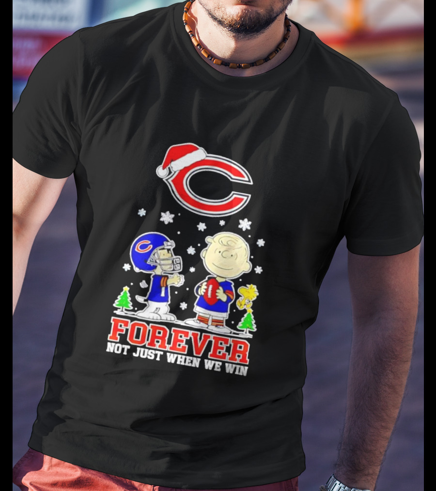 Peanuts Snoopy Christmas Chicago Bears Forever Not Just When We Win T-Shirt