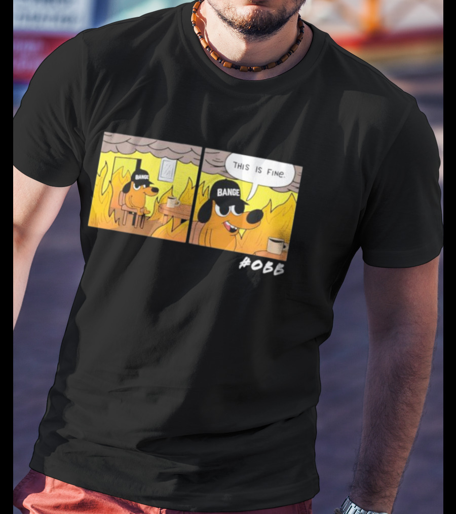 This Is Fine Meme Parody Sponsored Dog Bange T-Shirt