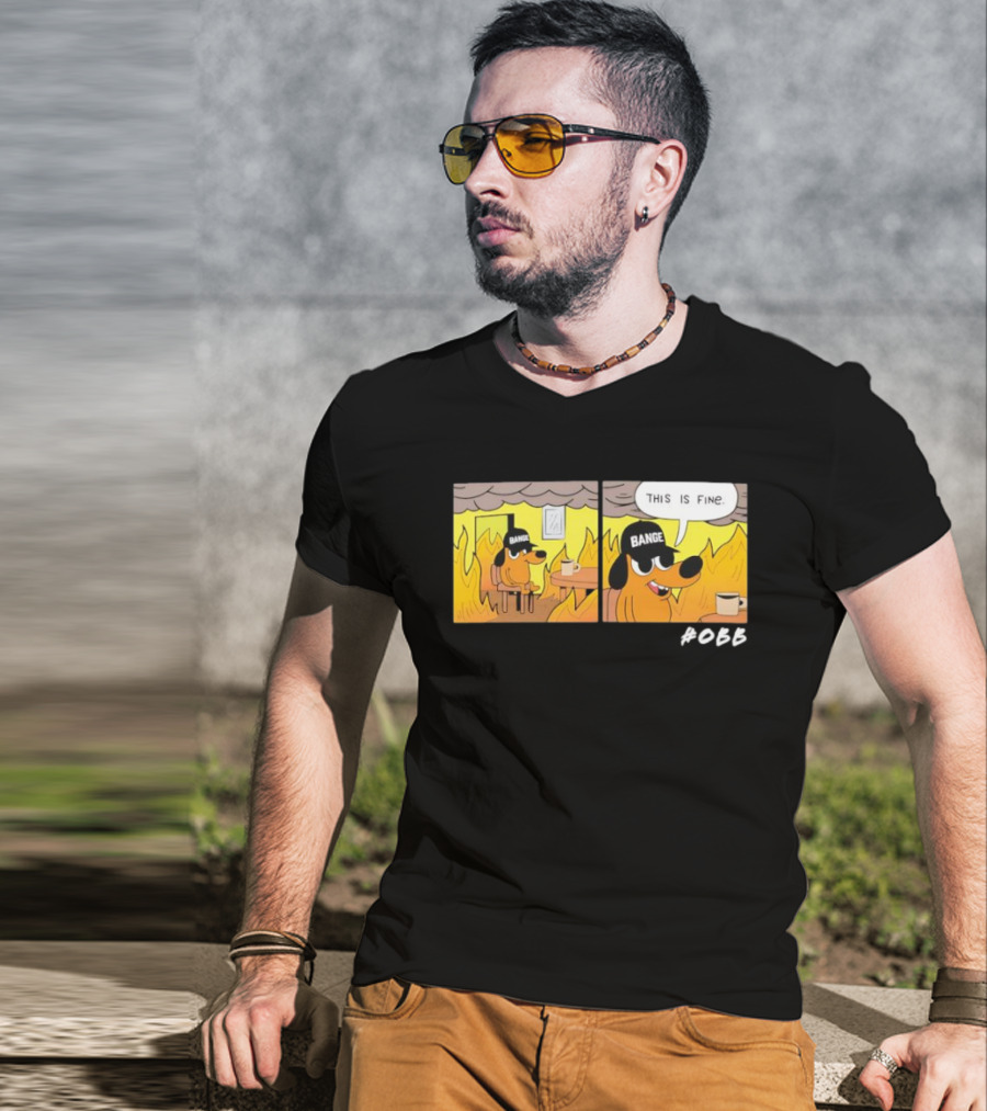 This Is Fine Meme Parody Sponsored Dog Bange T-Shirt