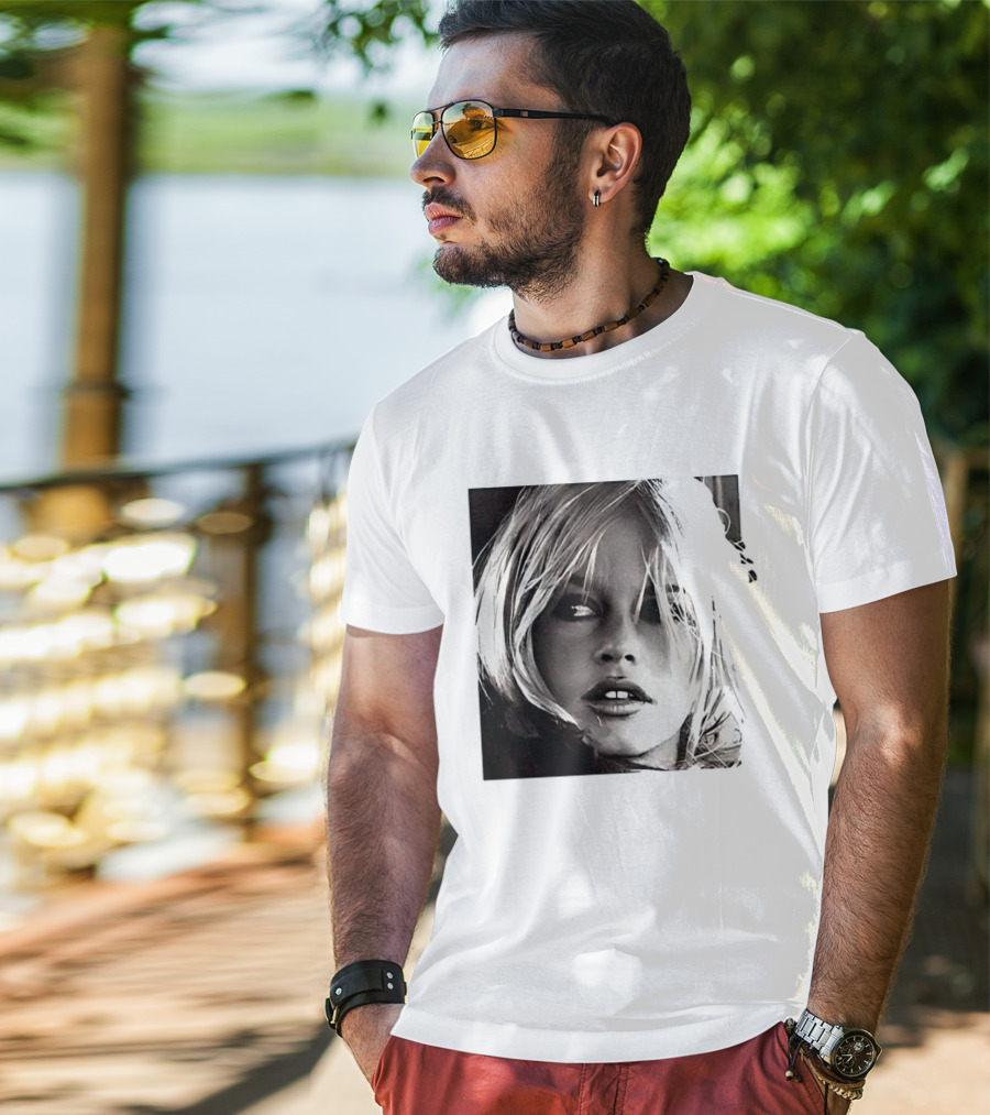 Brigitte Bardot Iconic Black And White T-Shirt
