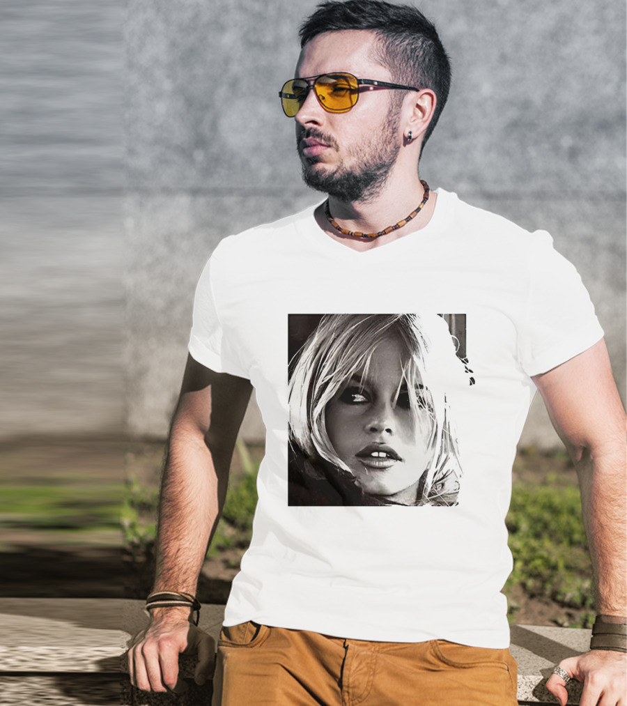 Brigitte Bardot Iconic Black And White T-Shirt