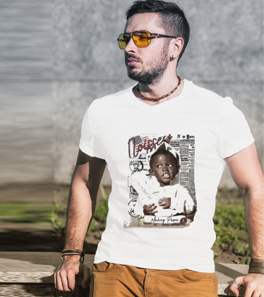 Noissey Making Paper Newsboy Kid Vintage American Newspaper 1935 T-Shirt