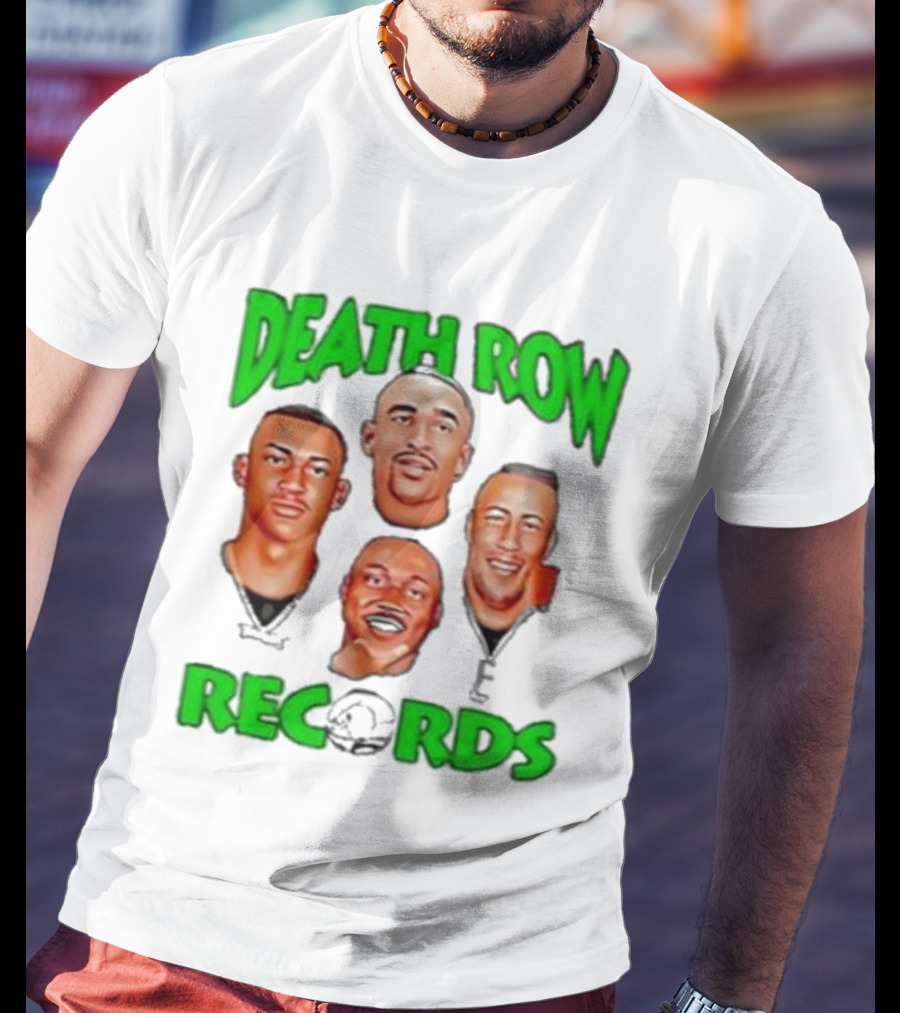 Philadelphia Eagles Philly X Death Row Records AJ Brown Jalen Hurts Devonta Smith Saquon Barkley Faces T-Shirt