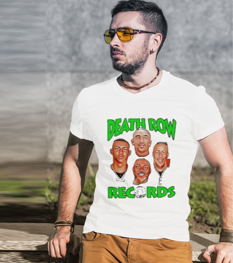 Philadelphia Eagles Philly X Death Row Records AJ Brown Jalen Hurts Devonta Smith Saquon Barkley Faces T-Shirt