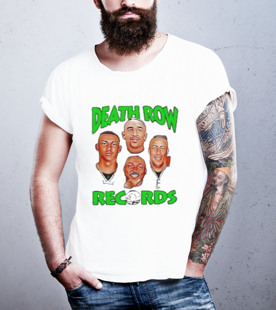 Philadelphia Eagles Philly X Death Row Records AJ Brown Jalen Hurts Devonta Smith Saquon Barkley Faces T-Shirt
